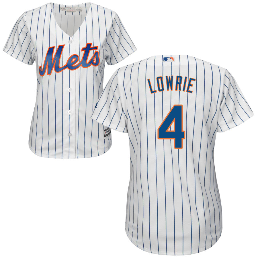 Mets #4 Jed Lowrie White Women's Cool Base Stitched MLB Jersey